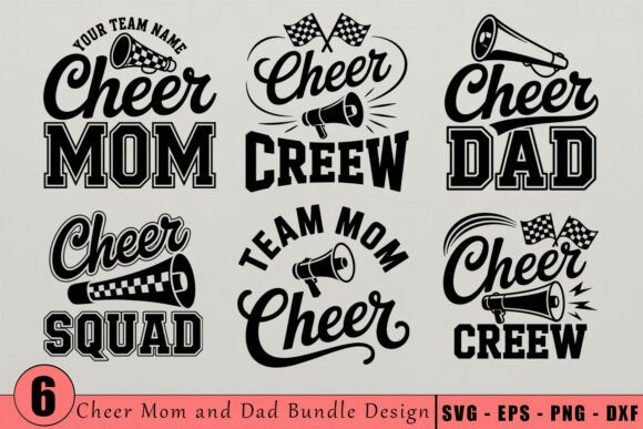 Cheer Mom and Dad Bundle SVG: Graphics for Crafts