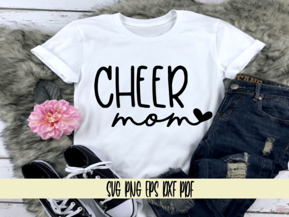 Cheer Mom with Heart: Vibrant Graphics for Crafts