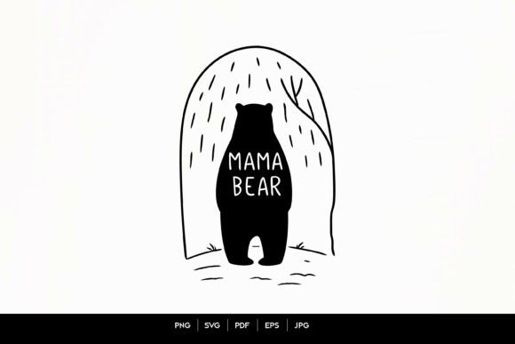 Mama Bear Silhouette: Essential Crafts & Graphics